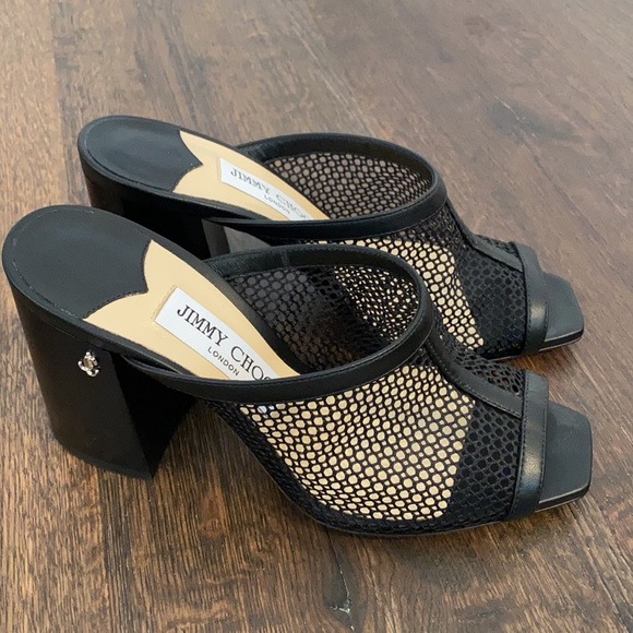 Jimmy Choo Shoes - Jimmy Choo Joud 85 black mesh mule